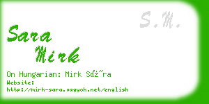 sara mirk business card